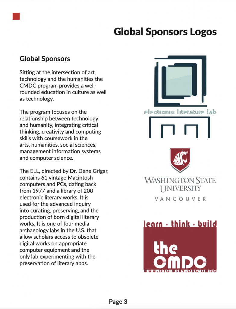 Global Sponsors page